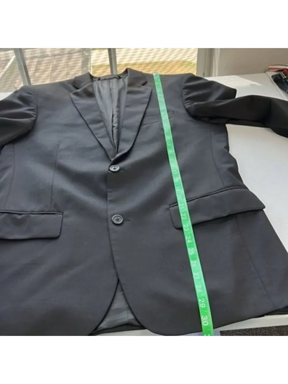 Nordstrom Wool Blazer Black Sport Coat Double Breasted Vented Lined Tall 40L